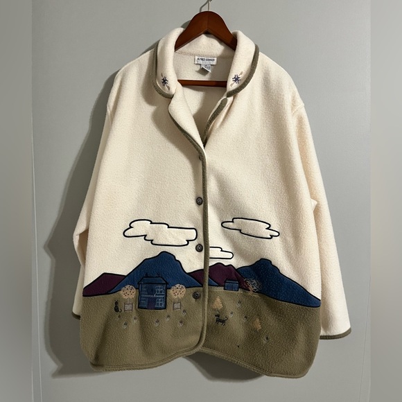 Alfred Dunner Jackets & Blazers - Alfred Dunner embroidered fleece jacket